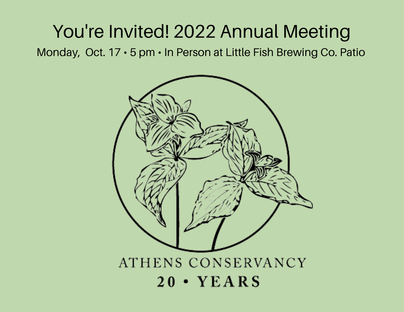Annual Meeting Oct. 17: Little Fish Patio